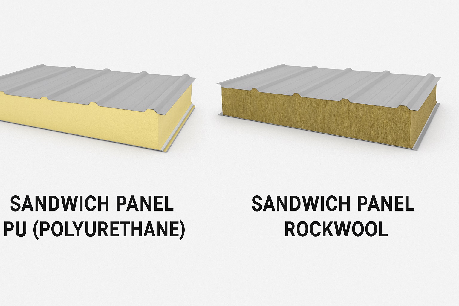 Perbedaan Sandwich Panel Polyurethane (PU) dan Rockwool Perbedaan Sandwich Panel Polyurethane (PU) dan Rockwool